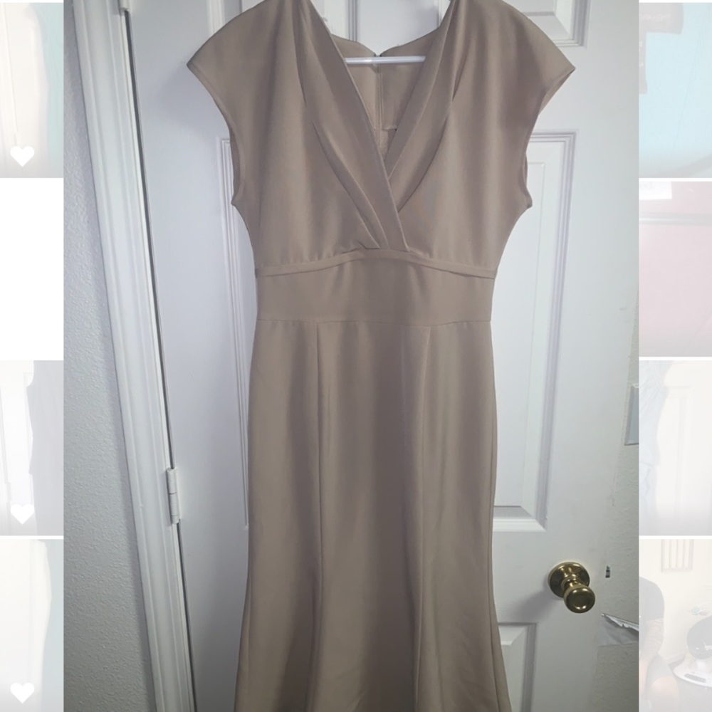 Khaki fit and flare dress
